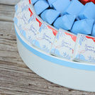 Season's greetings designed premium chocolate round leather tray