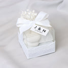 Set of 20 boxes bridal customized chocolate & almond dragees clear box giveaway