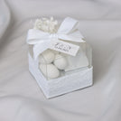 Set of 20 boxes bridal customized chocolate & almond dragees clear box giveaway