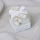 Set of 20 boxes bridal customized chocolate & almond dragees clear box giveaway