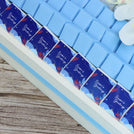 Season's greetings designed premium chocolate large leather tray