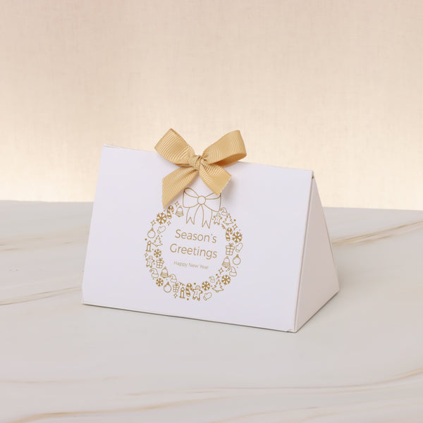 Set of 20 Season's greetings wreath designed premium chocolate triangle box giveaway