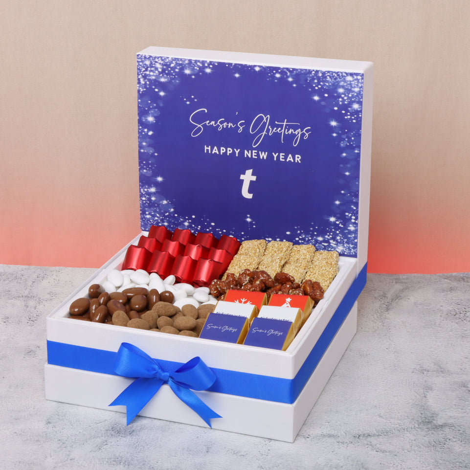 Corporate customized premium chocolate & sweets back drop hamper