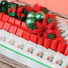 Season's greeting designed premium chocolate medium leather tray