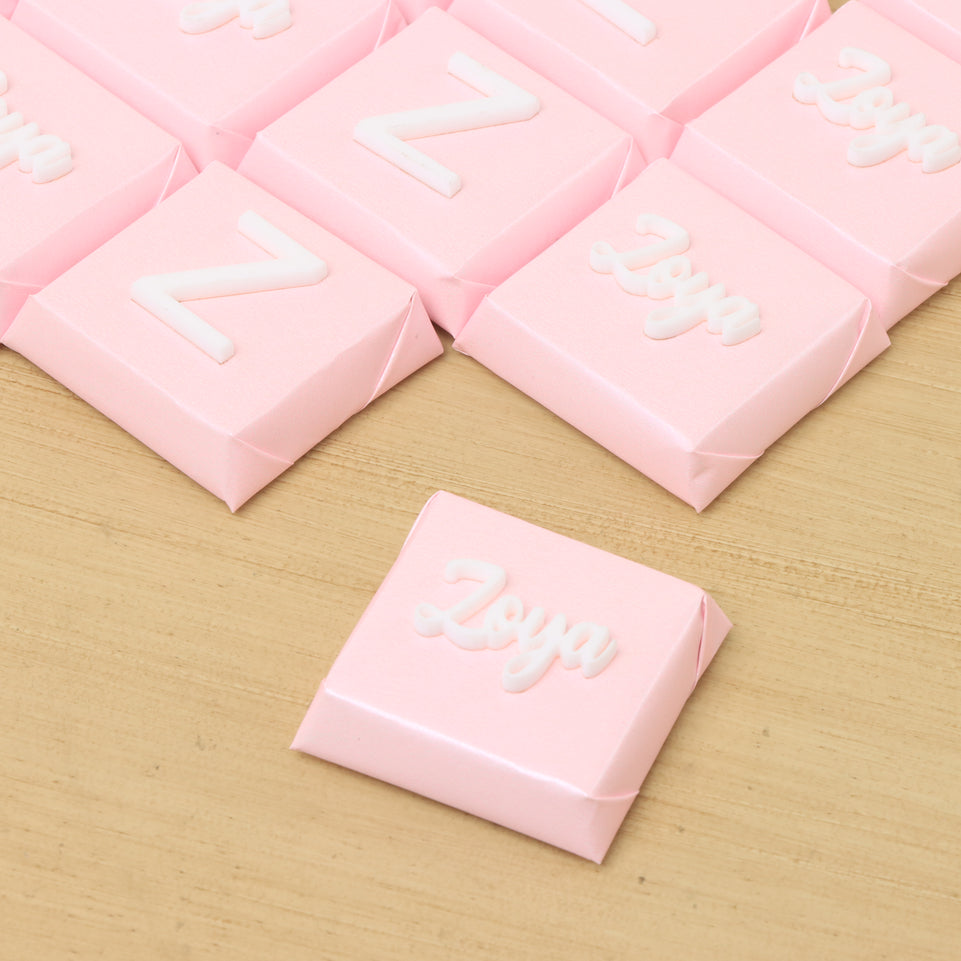 Baby girl personalized acrylic name decorated premium chocolate