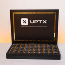 Corporate customized premium chocolate medium leather tray with customized acrylic backdrop