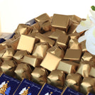 Season's greetings designed premium chocolate large leather tray