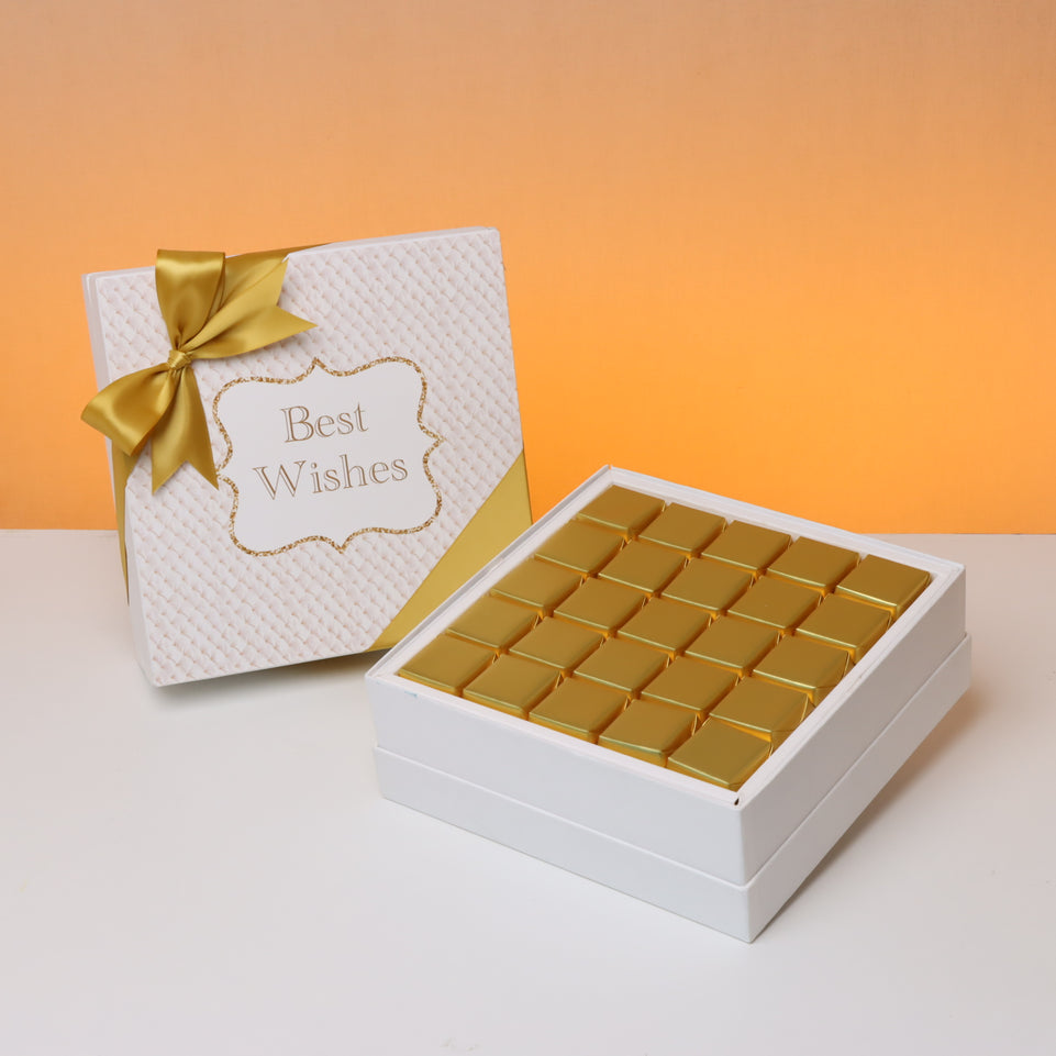 Best wishes neutral 25p chocolate hard box