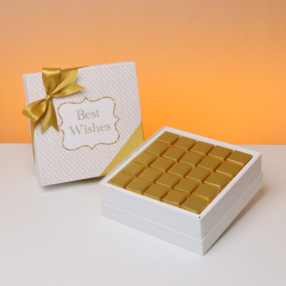 Best wishes neutral 25p chocolate hard box