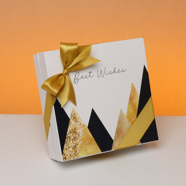 Best wishes geometric designed 50p premium chocolate hard box