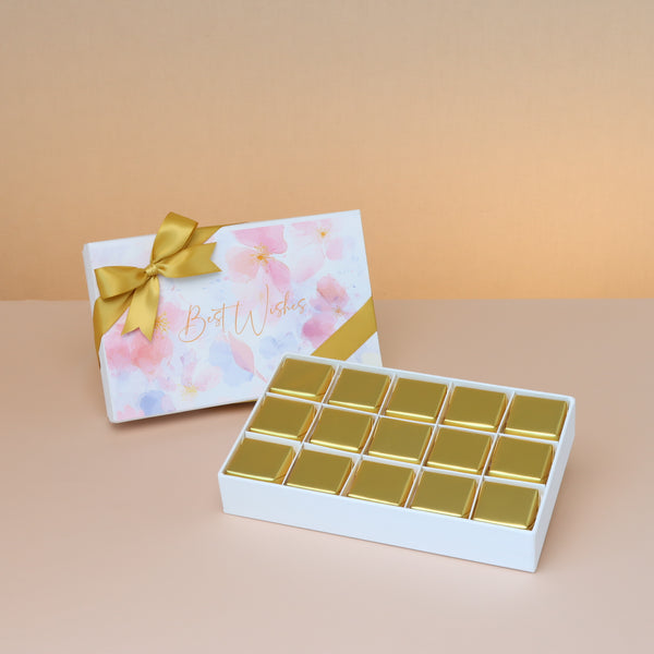 Best wishes pastel designed 15 pc premium chocolate hard box