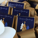 Season's greetings designed premium chocolate medium leather tray