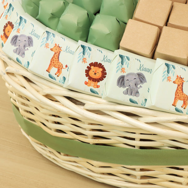 Baby safari theme personalized designed chocolate medium basket