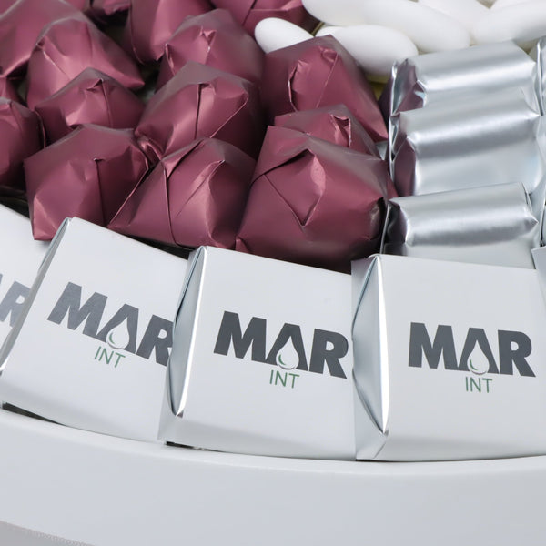 Corporate customized premium chocolate leather round leather tray