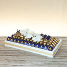 Season's greetings designed premium chocolate medium leather tray