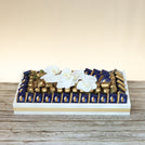 Season's greetings designed premium chocolate medium leather tray