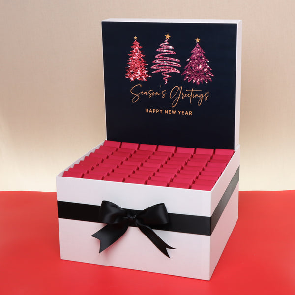 Season's greetings three tree designed premium chocolate extra large hamper