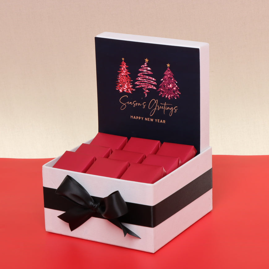 Season's greetings three tree designed chocolate small hamper