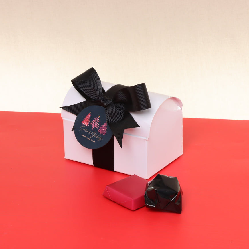 Set of 20 Season's greetings three tree tag designed chocolate chest box giveaway