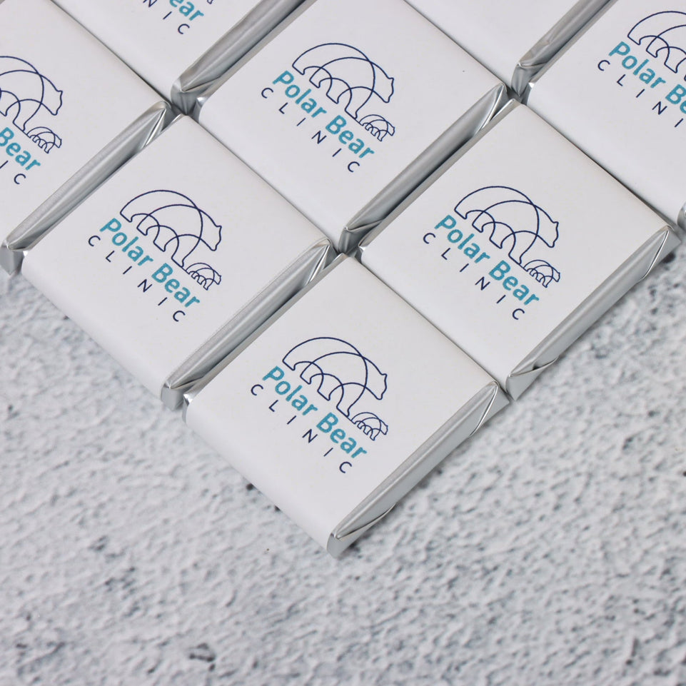 Corporate branded thin loose chocolate