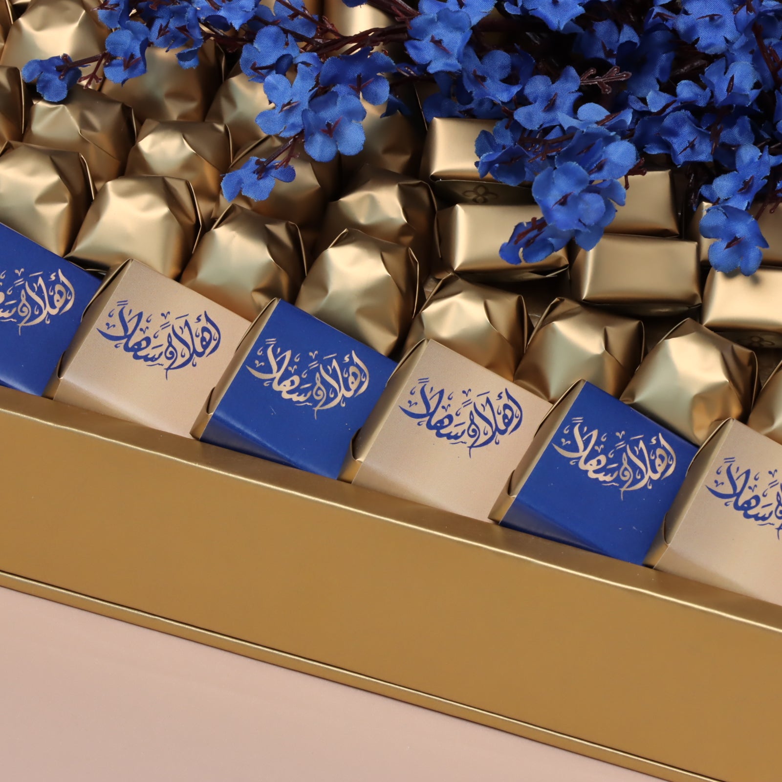 Decorated leather gift tray large