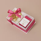 Set of 20 Bridal chocolate and almond dragees view top hard box giveaway