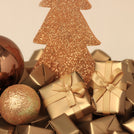 Season's greetings designed premium chocolate round leather tray