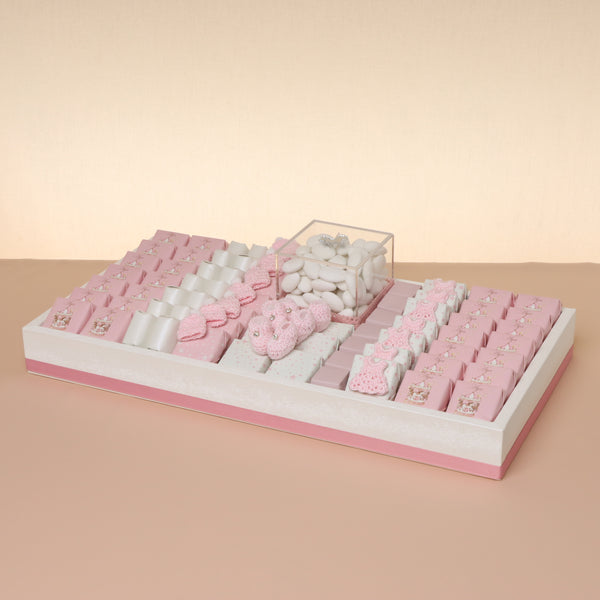 Baby Girl Carousel theme chocolate medium leather tray