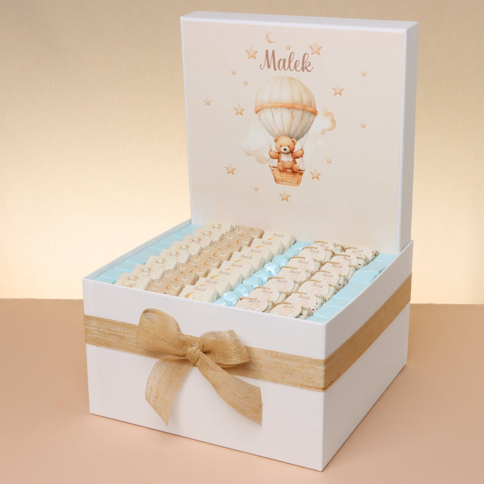 Baby boy air balloon theme chocolate extra large hamper
