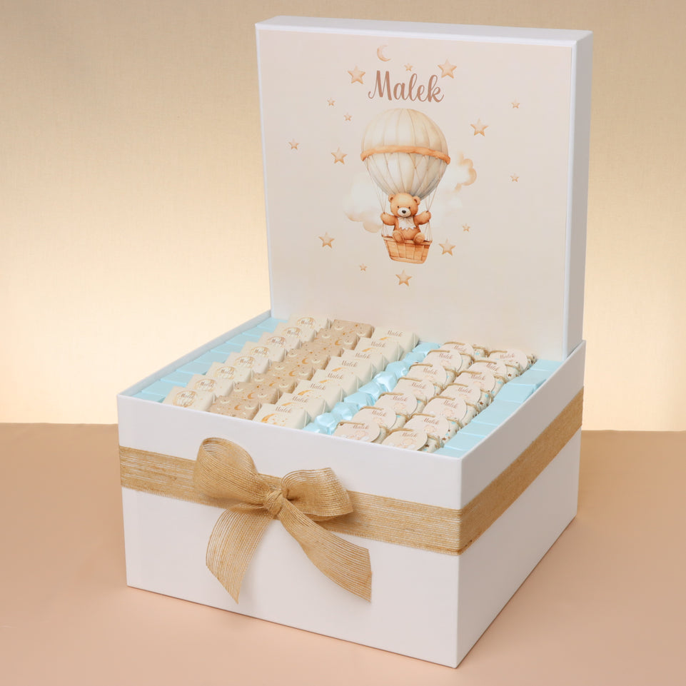 Baby boy air balloon theme chocolate extra large hamper