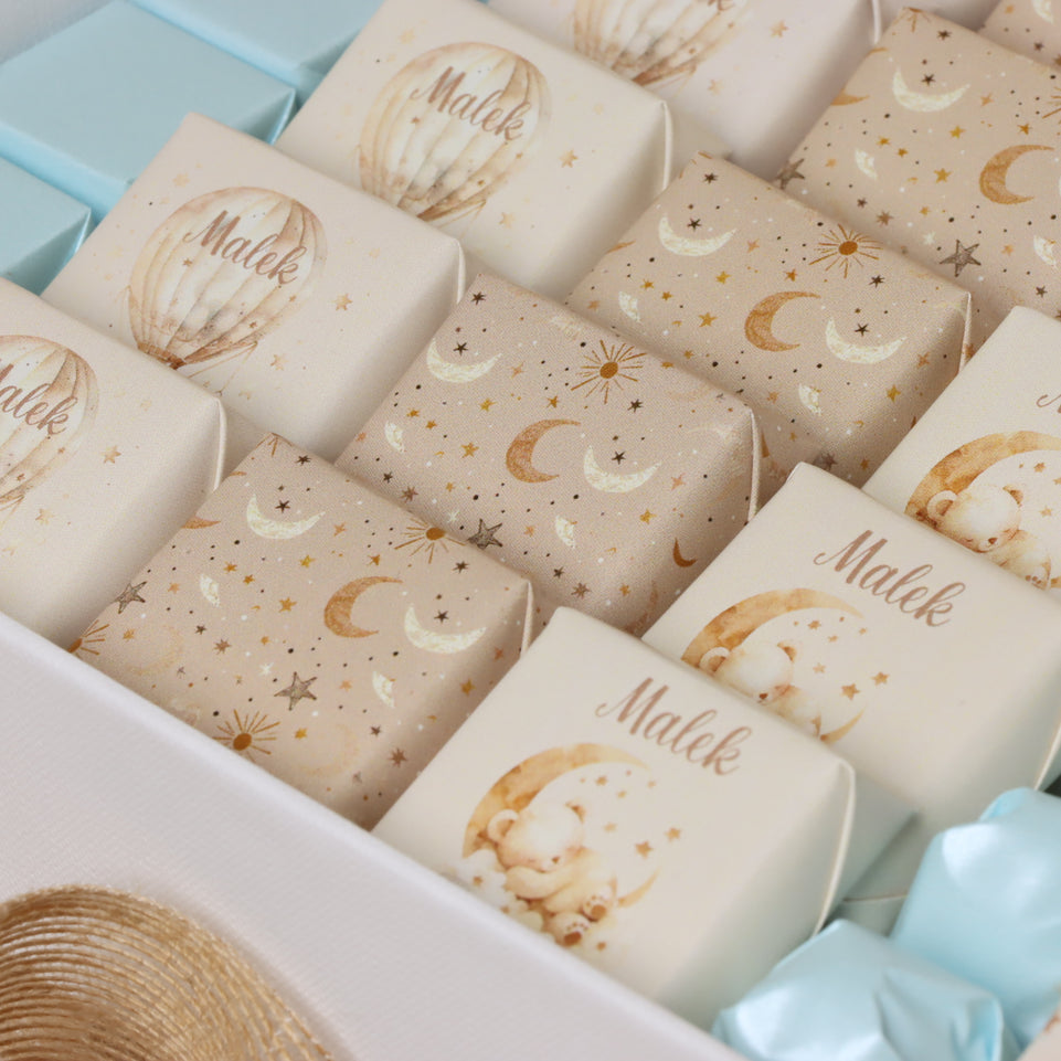 Baby boy air balloon theme chocolate extra large hamper