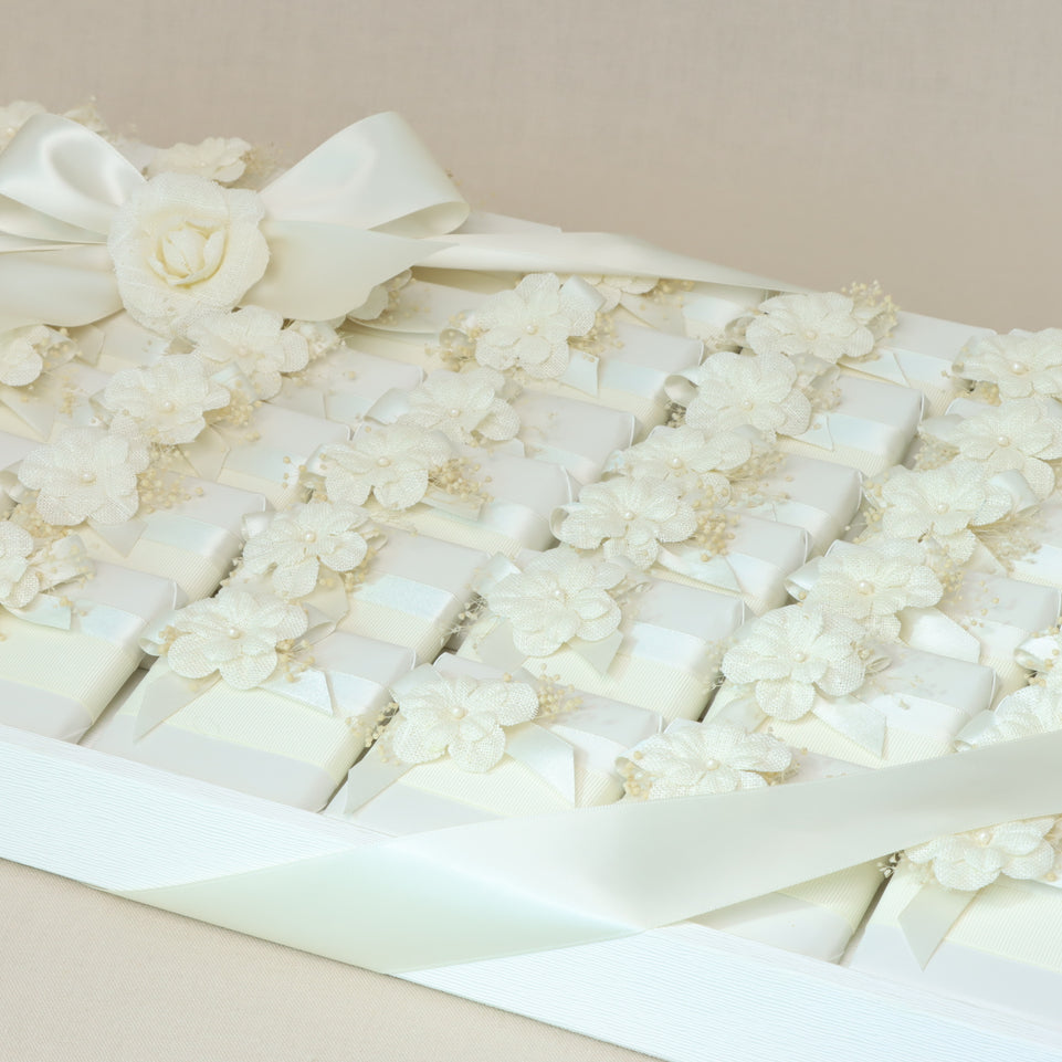 Bridal flower decorated chocolate large leather tray