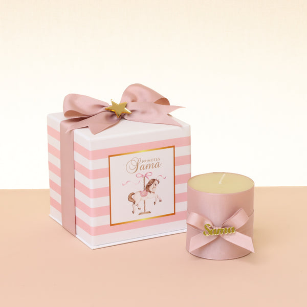 Set of 20 Baby carousel theme acrylic decorated candle hard box