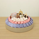 Ramadan Mubarak designed premium chocolate leather round tray