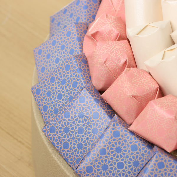 Ramadan Mubarak designed premium chocolate leather round tray