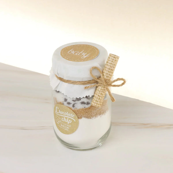 Set of 20 Baby rustic chocolate chip glass jar