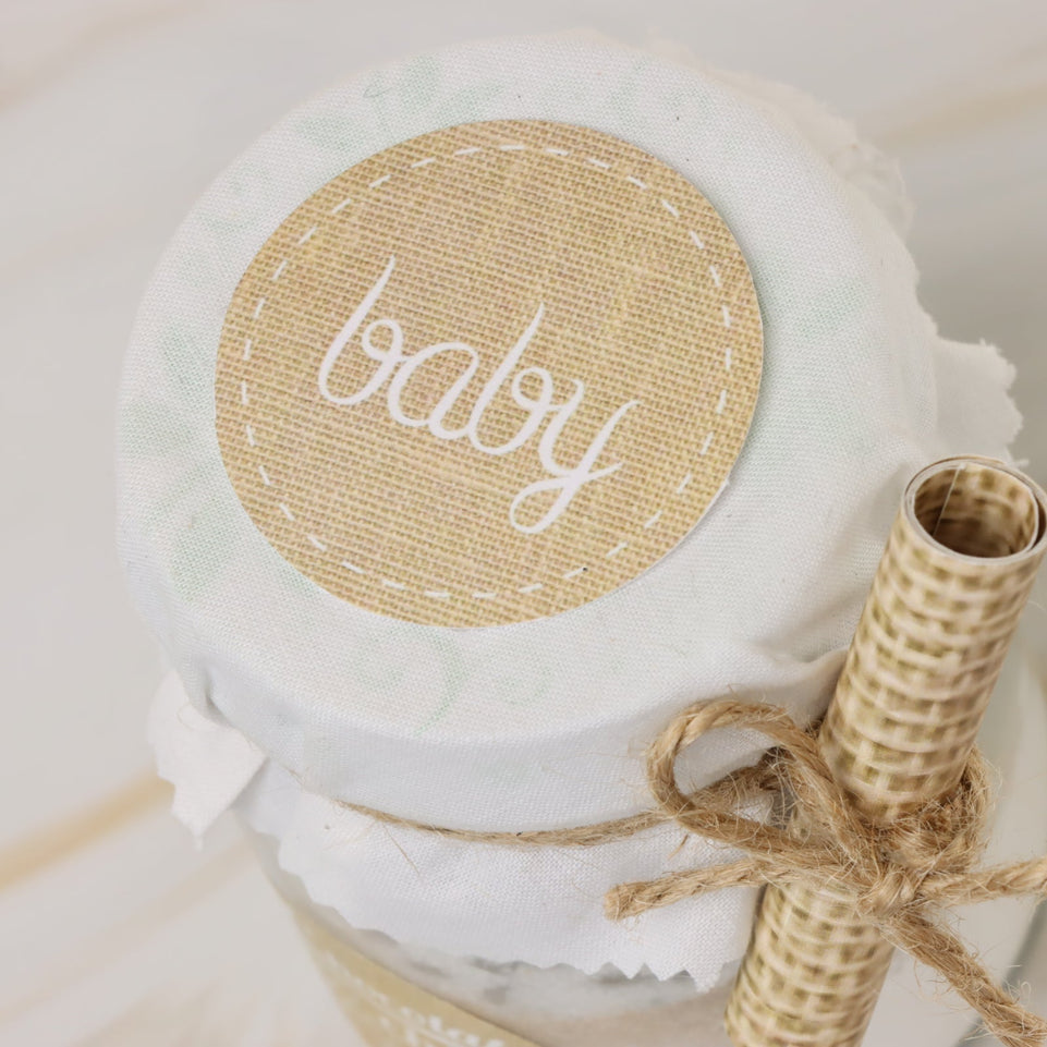 Set of 20 Baby rustic chocolate chip glass jar