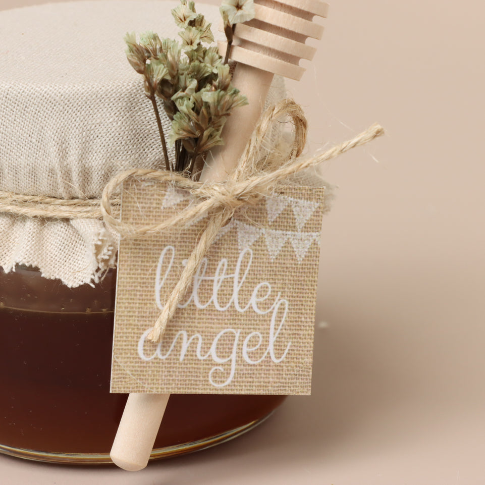 Set of 20 Baby Rustic decorated honey glass jar