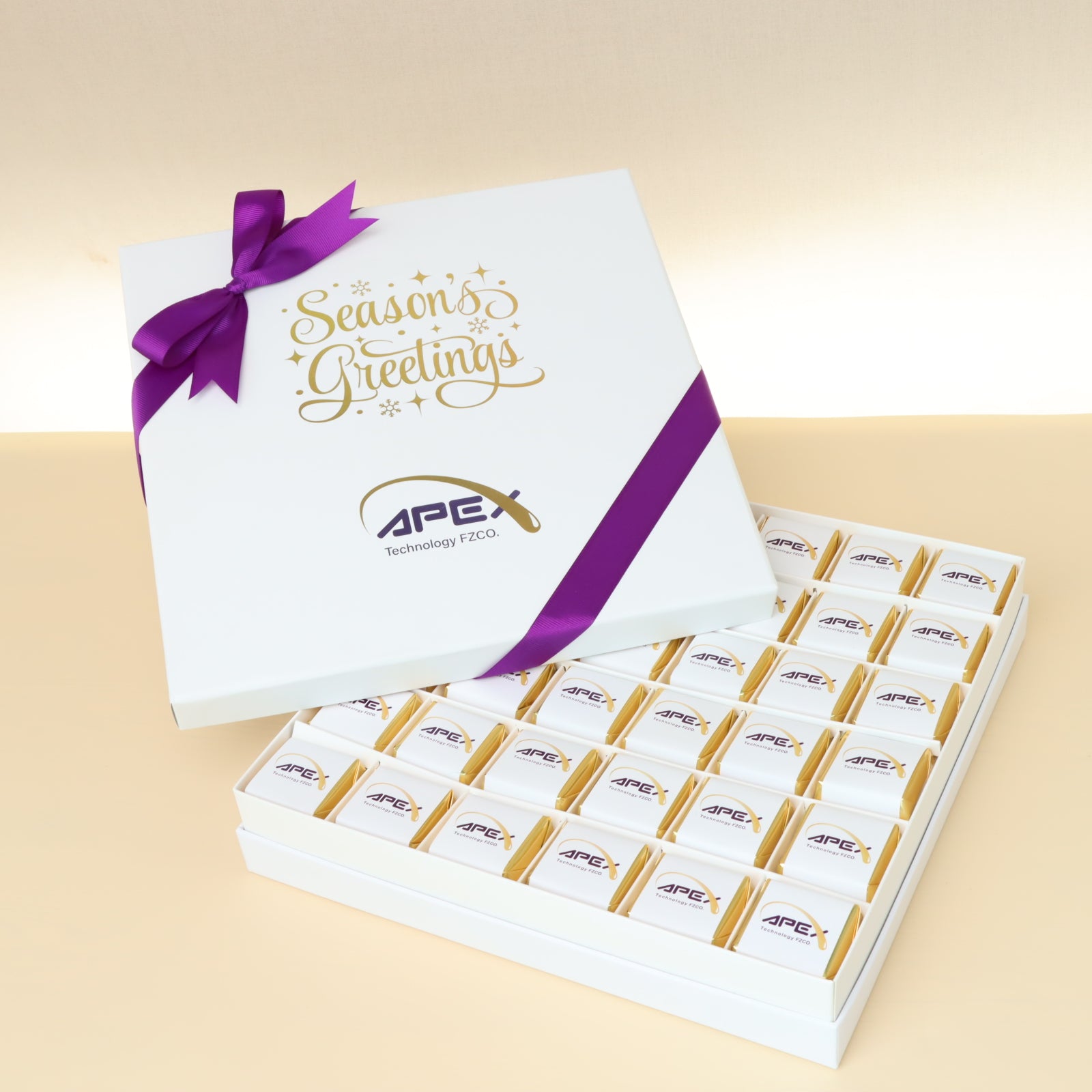Set of 2 Corporate branded chocolate printed hard box