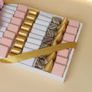 Flower decorated premium chocolate medium leather tray