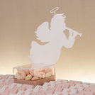 Baby girl angle theme designed premium chocolate medium leather tray