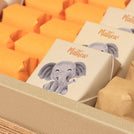 Baby safari animal designed premium chocolate medium leather tray