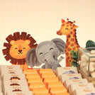 Baby safari animal designed premium chocolate medium leather tray