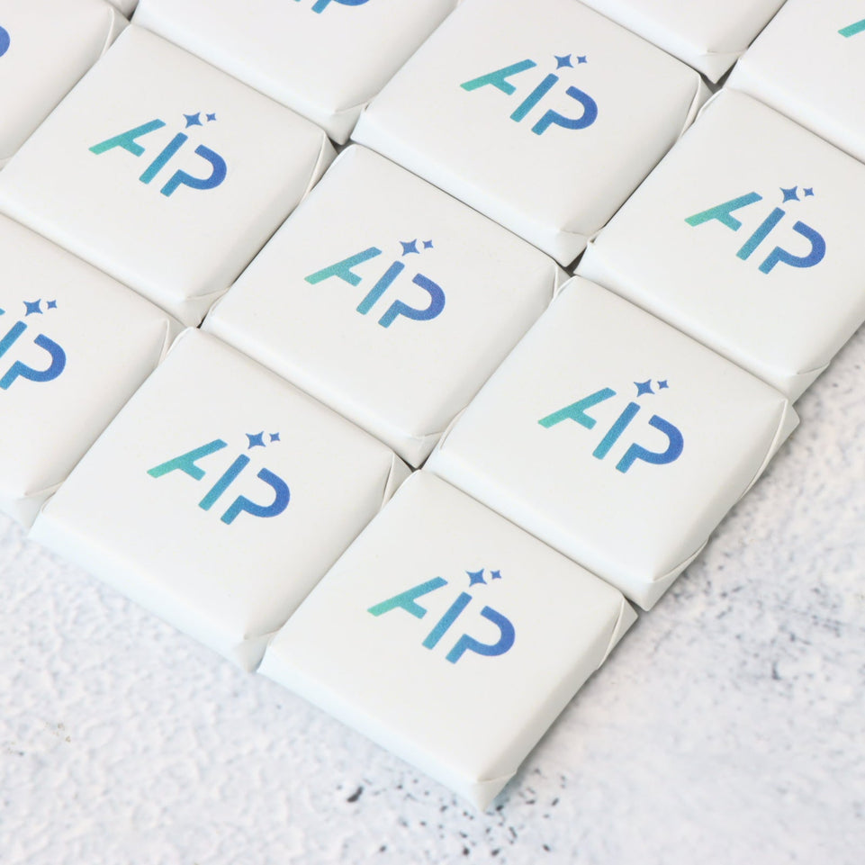 Corporate branded thin loose premium chocolate