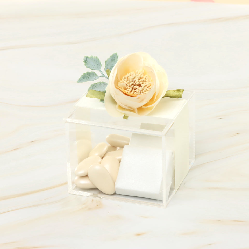 Set of 20 Flower decorated premium chocolate acrylic box giveaway