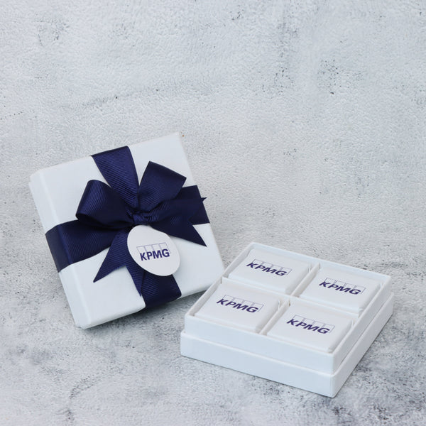 Set of 15 Corporate Branded 4-piece chocolate hard box
