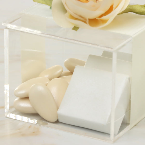 Set of 20 Flower decorated premium chocolate acrylic box giveaway