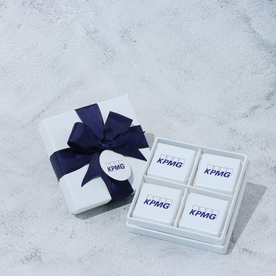 Corporate Branded 4-piece chocolate hard box