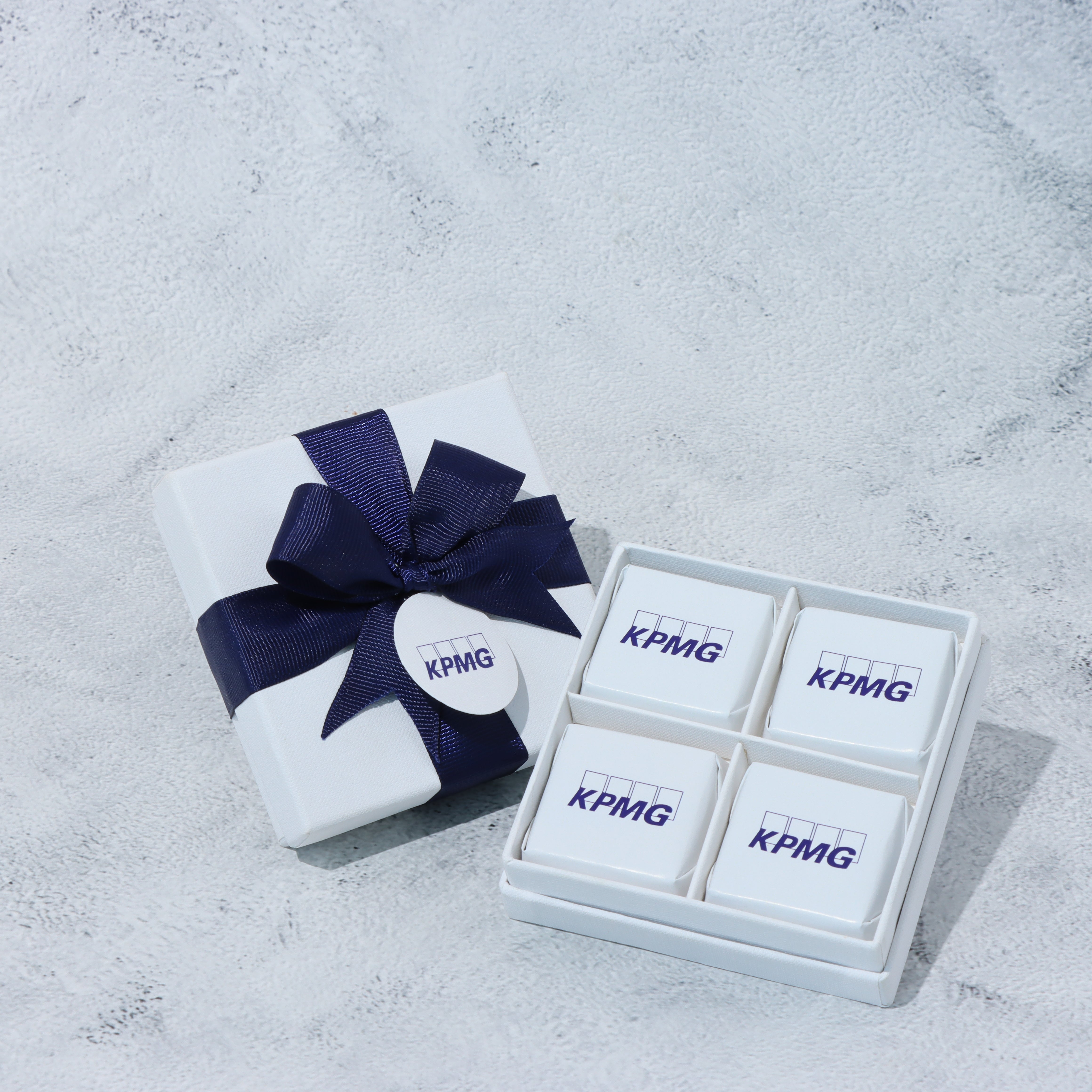 Set of 15 Corporate Branded 4-piece chocolate hard box