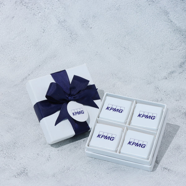 Set of 15 Corporate Branded 4-piece chocolate hard box